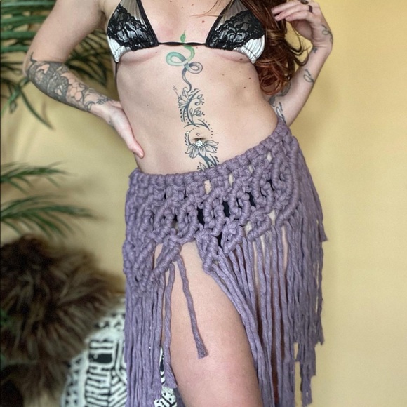 Handmade Macrame Crochet Skirt - Picture 2 of 5